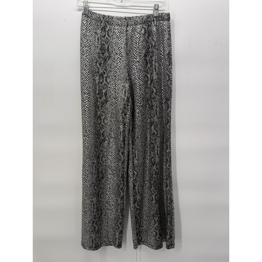 S. Levine Snake Skin Shinny Wide Leg Pants Black/silver Sz Small USA Made Whismy